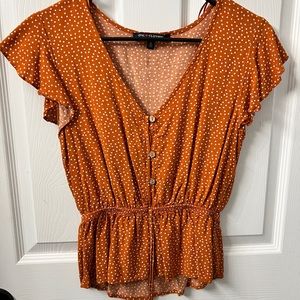 Orange Polka Dot Blouse